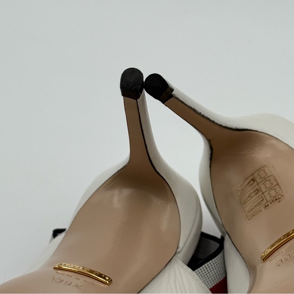 Gucci White And Red Leather Sling Back Heels (525942) Size 39.5 - Picture 15 of 17